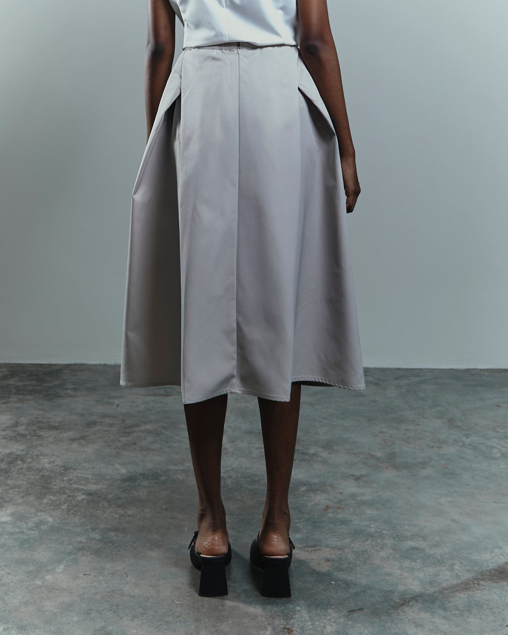 Crossing Pleated A-Line Skirt