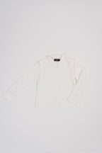 Collared Wide Shoulder Blouse