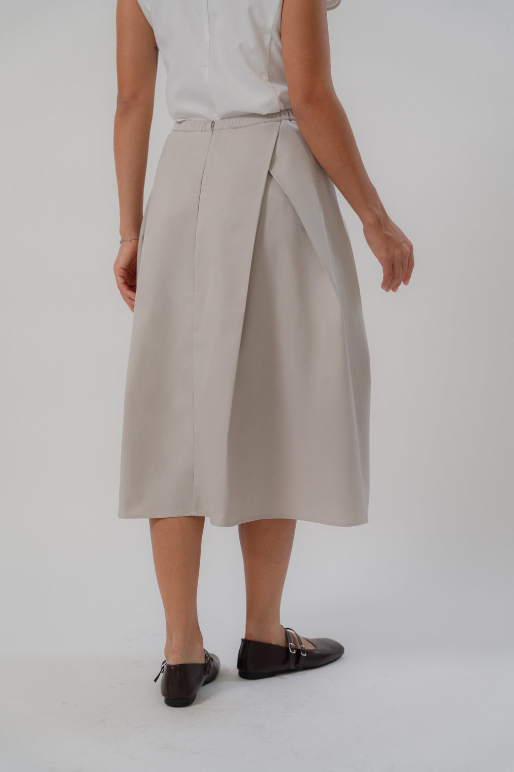 Crossing Pleated A-Line Skirt