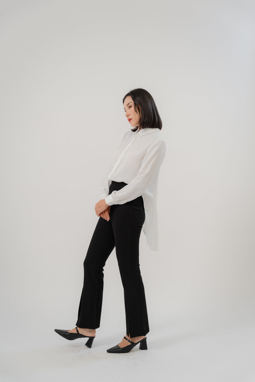 tail blouse and bootcut pants