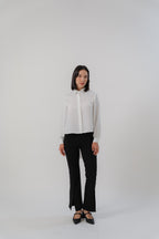 laborio collared tail blouse and bootcut pants