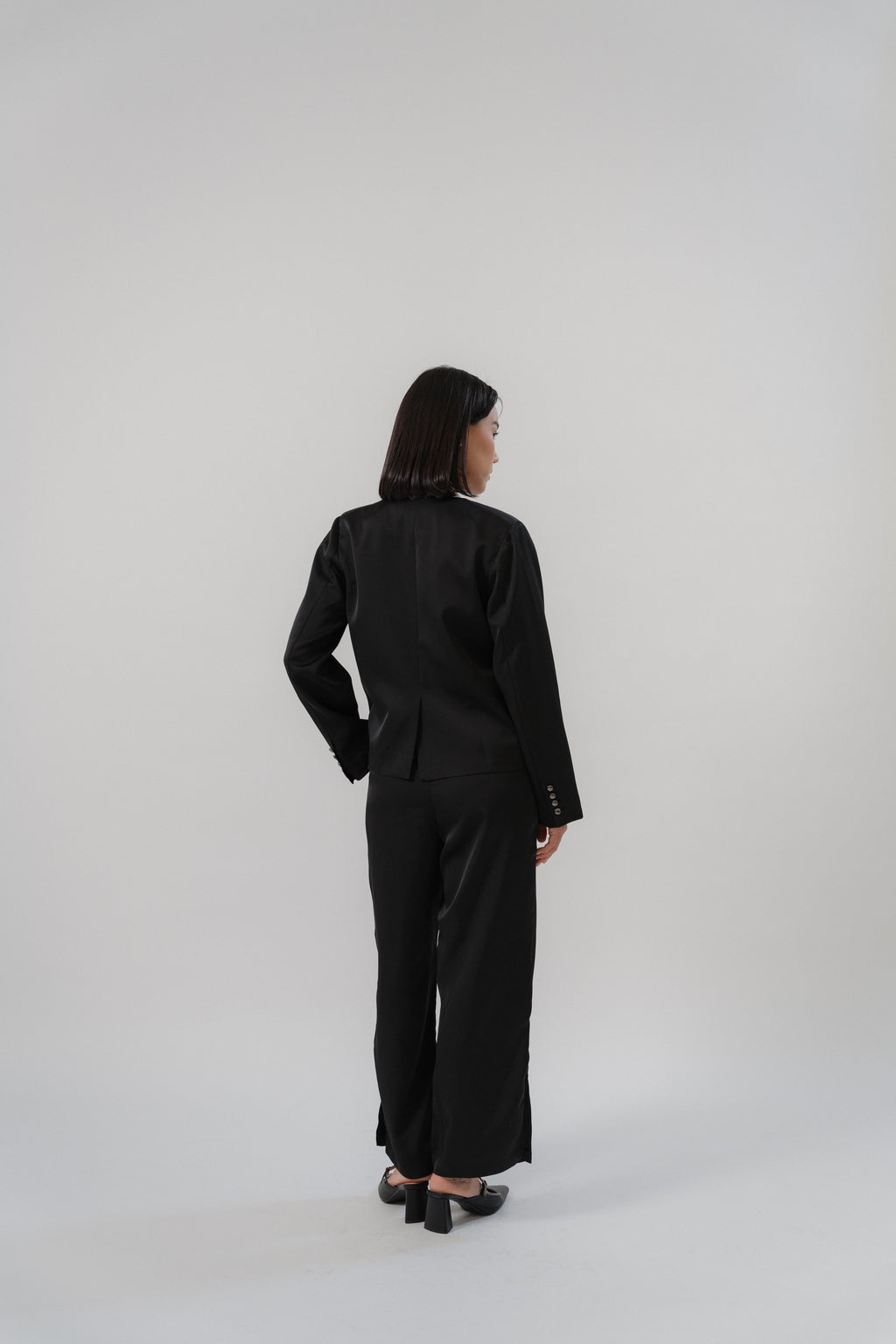 Satin Double-Breasted Blazer