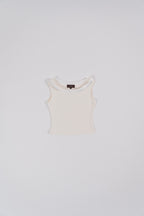 Sleeveless Top with Boat Neckline
