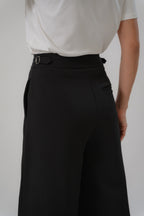 Wide Leg Pants with Side Buckle