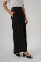Wide Leg Pants with Side Buckle