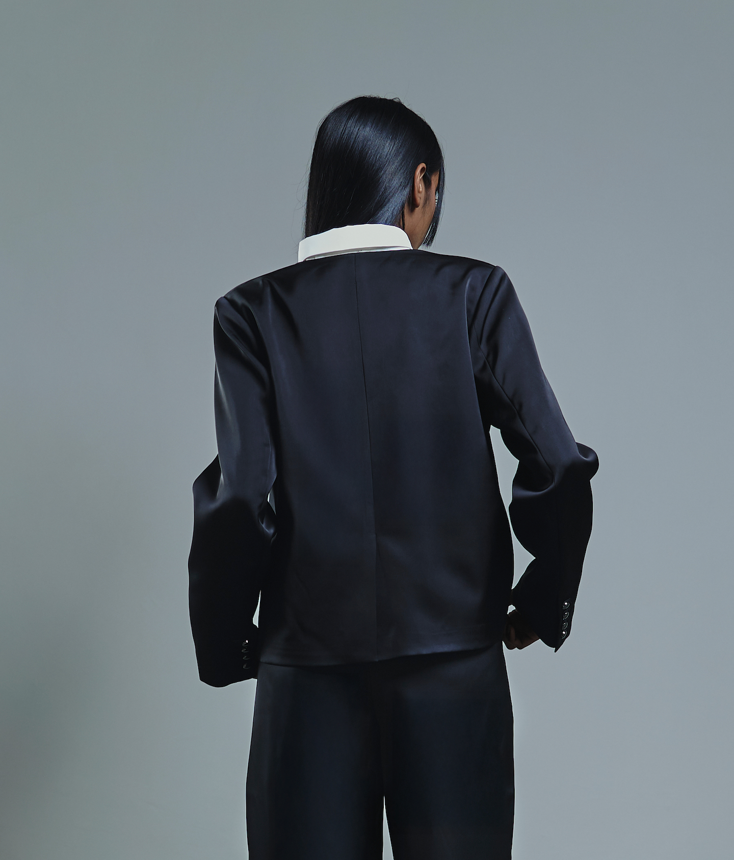 Satin Double-Breasted Blazer