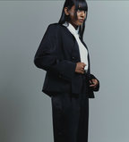 Satin Double-Breasted Blazer