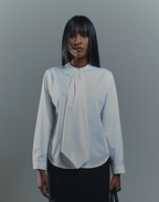 Round Neck Collar Tie Blouse