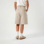 women beige bermuda pants with back pocket details