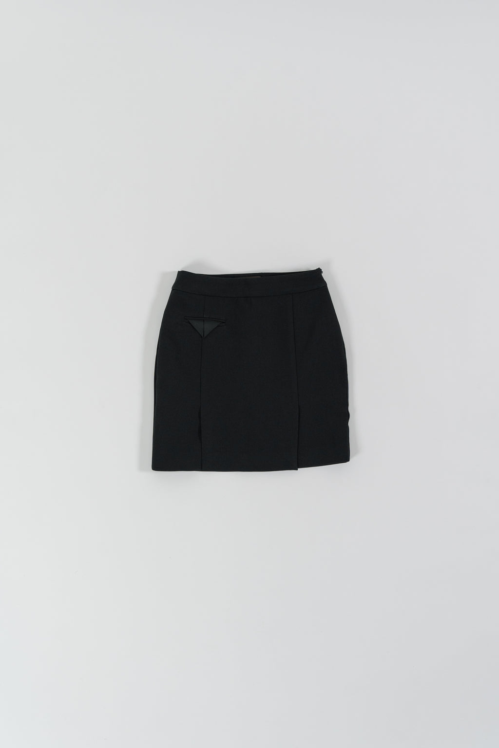 black mini pencil skirt with front slits, fit style, design for women office and city wear