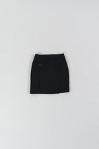 black mini pencil skirt with front slits, fit style, design for women office and city wear