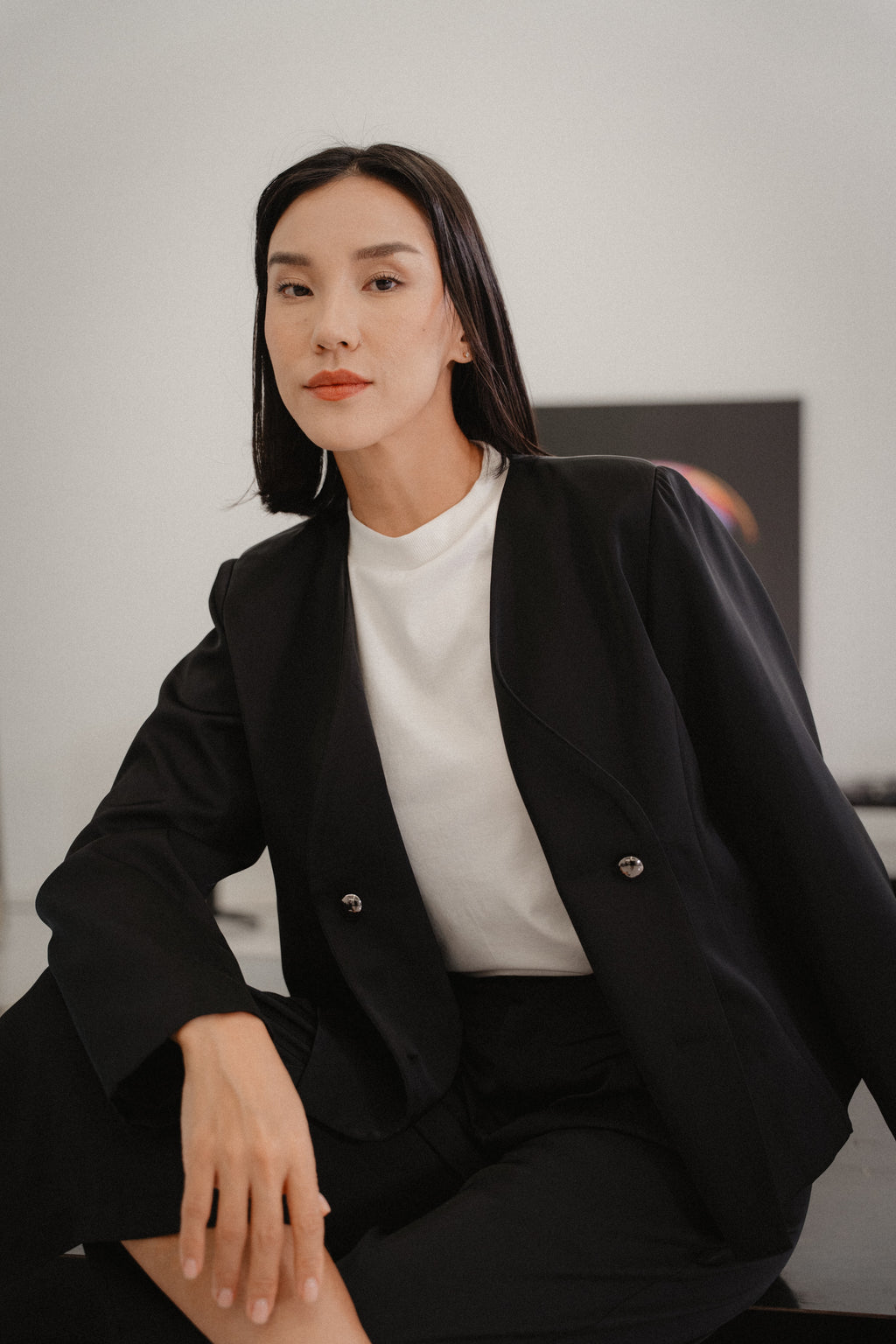 Short Sleeve Crew Neck Tee with regular fit, made from Naia Acetate and Cotton blend, ensuring breathability and softness for daily wear. 