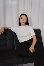 Short Sleeve Crew Neck Tee with regular fit, made from Naia Acetate and Cotton blend, ensuring breathability and softness for daily wear. 