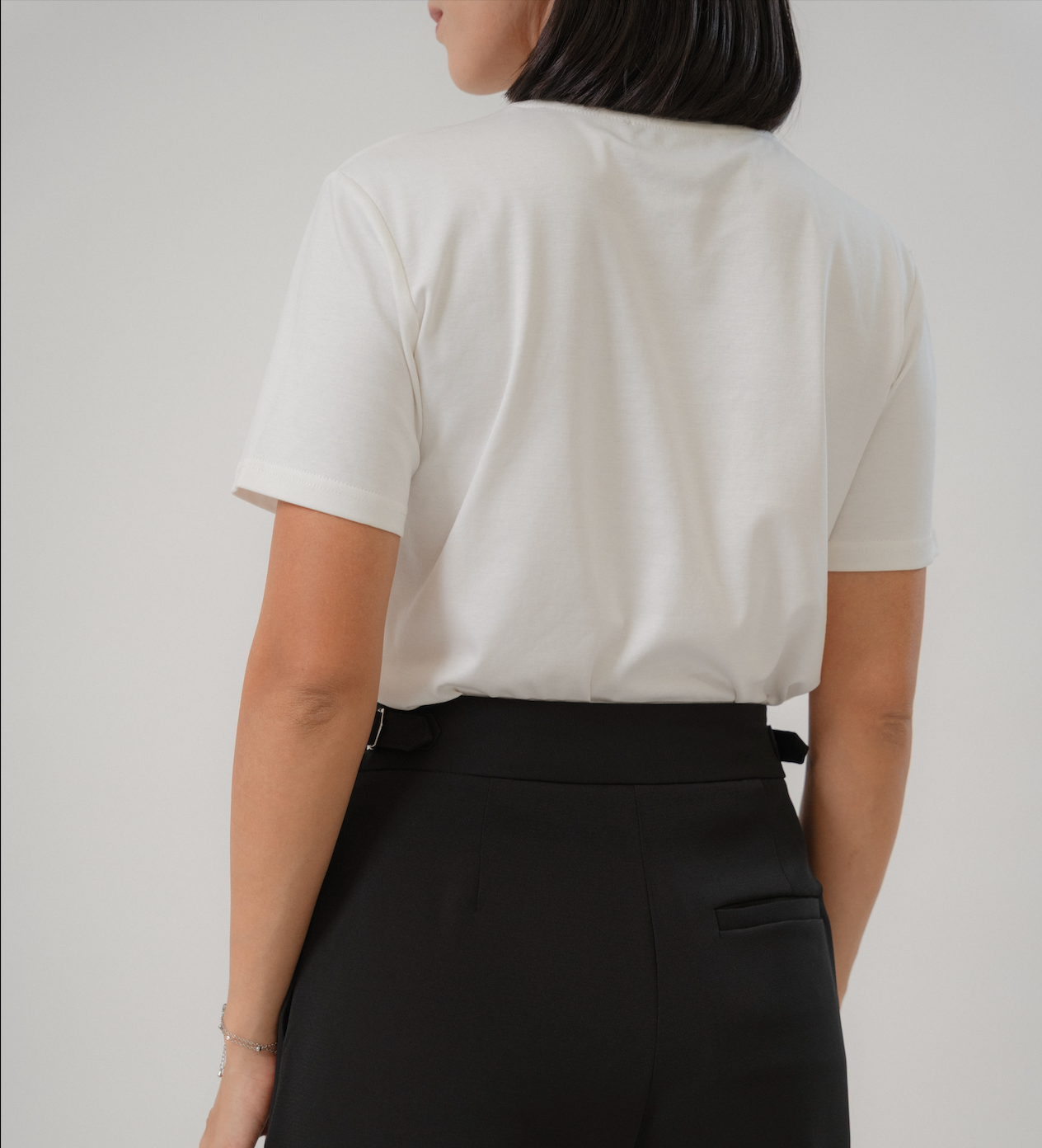 Short Sleeve Crew Neck Tee with regular fit, made from Naia Acetate and Cotton blend, ensuring breathability and softness for daily wear. 