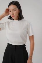 Short Sleeve Crew Neck Tee with regular fit, made from Naia Acetate and Cotton blend, ensuring breathability and softness for daily wear. 